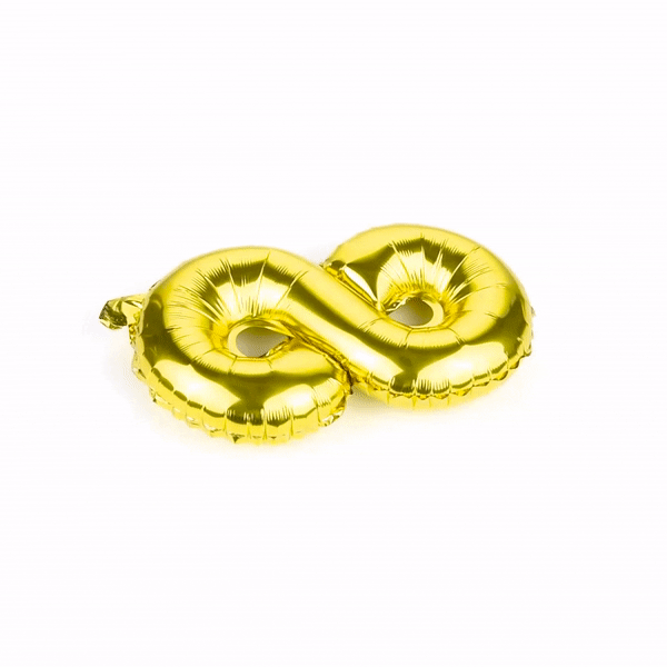 Balloonify Gold Mylar Number 8 Balloon - 16" - 1 count box