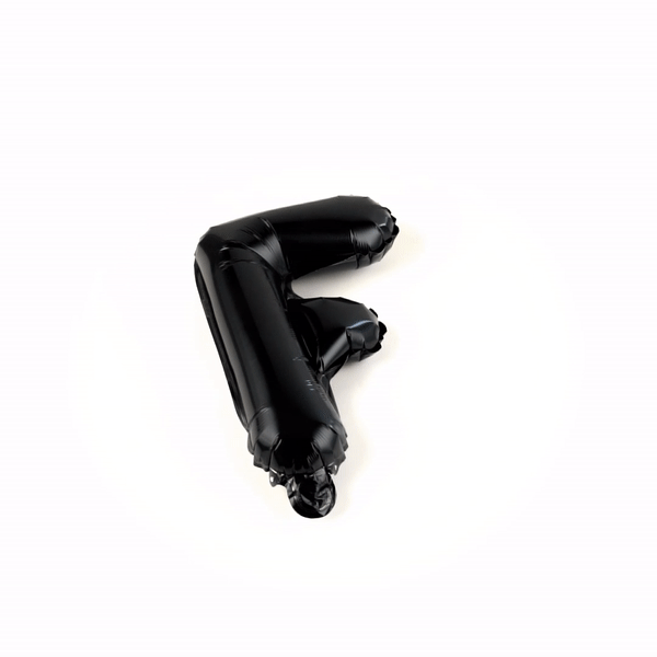 Balloonify Black Mylar Letter F Balloon - 16" - 1 count box