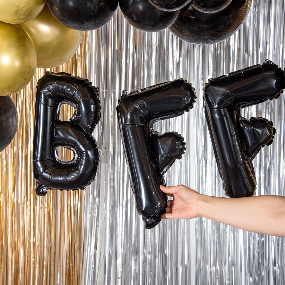 Balloonify Black Mylar Letter F Balloon - 16" - 1 count box