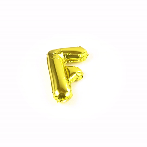 Balloonify Gold Mylar Letter F Balloon - 16" - 1 count box