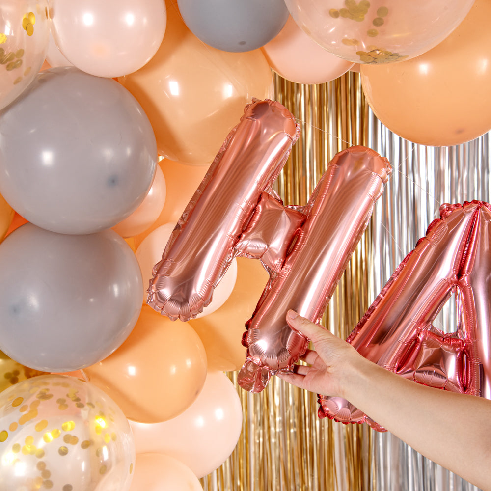 Balloonify Rose Gold Mylar Letter H Balloon - 16" - 1 count box