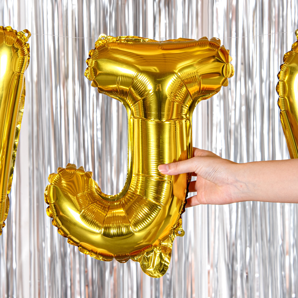 Balloonify Gold Mylar Letter J Balloon - 16" - 1 count box