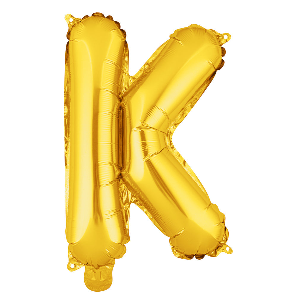 Balloonify Gold Mylar Letter K Balloon - 16" - 1 count box