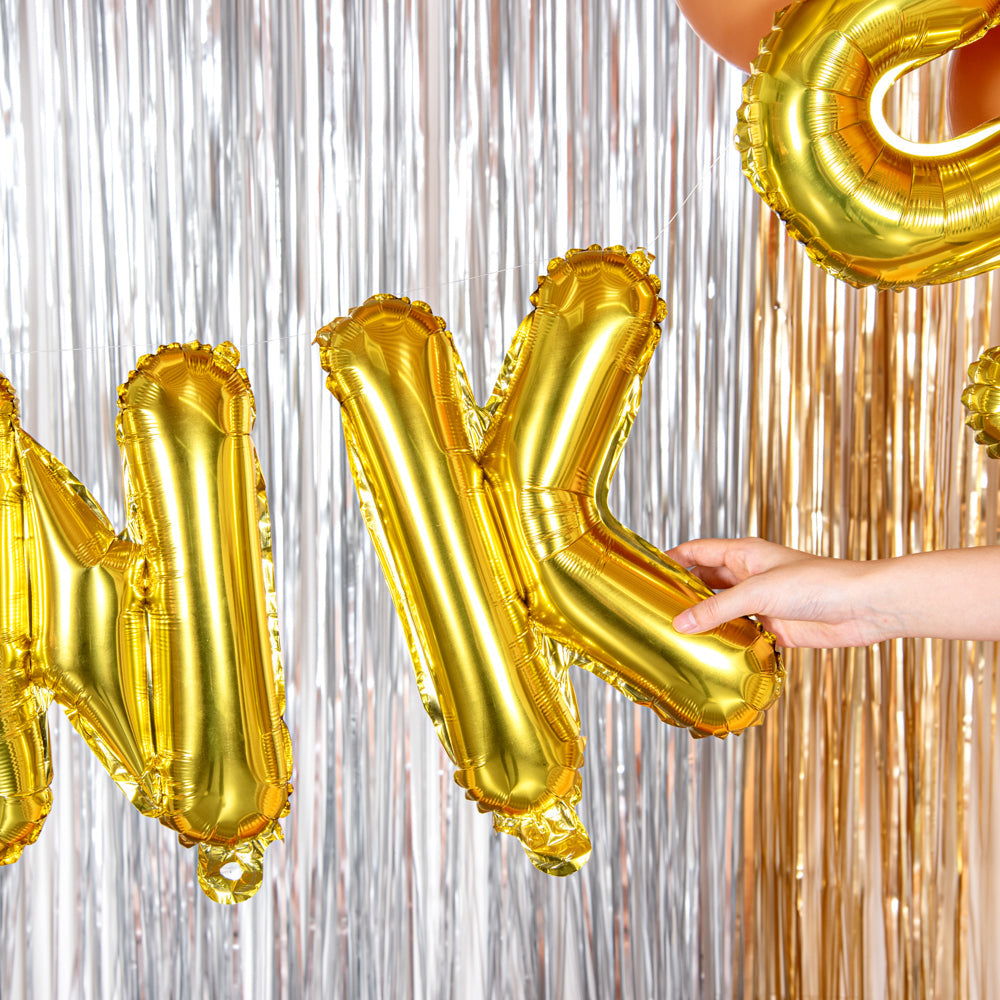 Balloonify Gold Mylar Letter K Balloon - 16" - 1 count box