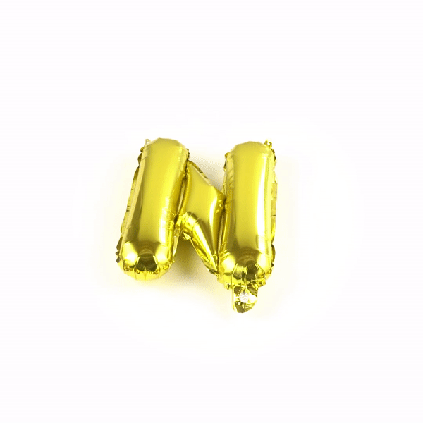 Balloonify Gold Mylar Letter N Balloon - 16" - 1 count box