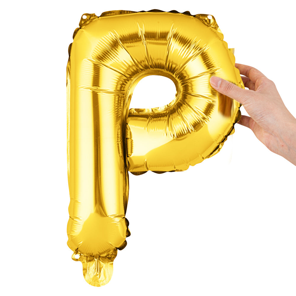 Balloonify Gold Mylar Letter P Balloon - 16" - 1 count box