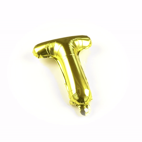 Balloonify Gold Mylar Letter T Balloon - 16" - 1 count box