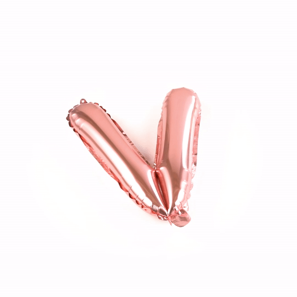 Balloonify Rose Gold Mylar Letter V Balloon - 16" - 1 count box