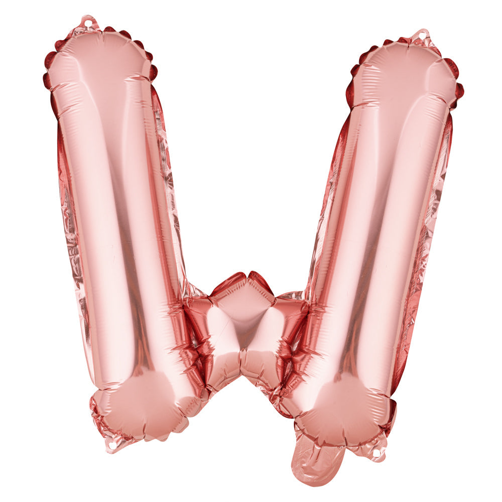 Balloonify Rose Gold Mylar Letter W Balloon - 16" - 1 count box