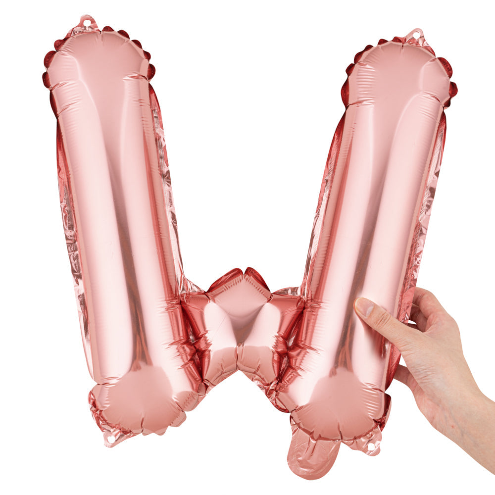Balloonify Rose Gold Mylar Letter W Balloon - 16" - 1 count box