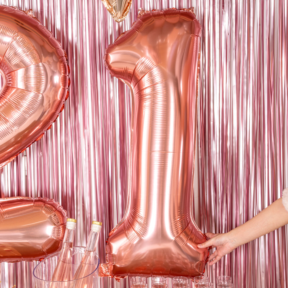 Balloonify Rose Gold Mylar Number 1 Balloon - 40" - 1 count box
