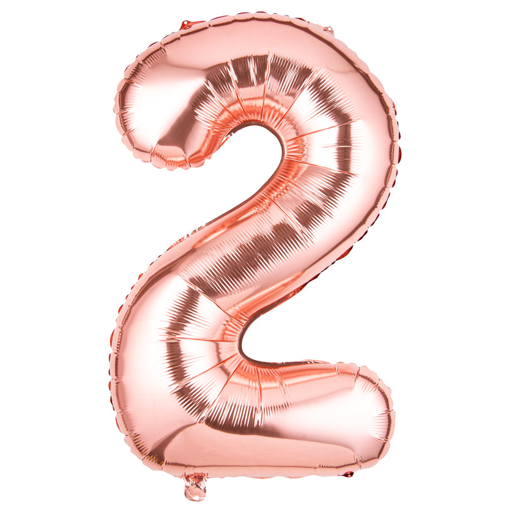 Balloonify Rose Gold Mylar Number 2 Balloon - 40" - 1 count box