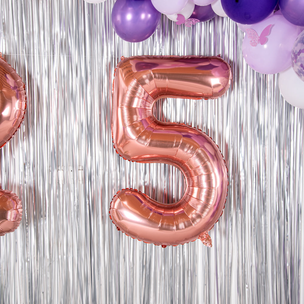 Balloonify Rose Gold Mylar Number 5 Balloon - 40" - 1 count box