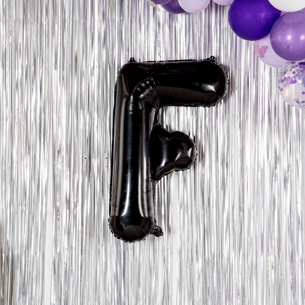 Balloonify Black Mylar Letter F Balloon - 40" - 1 count box
