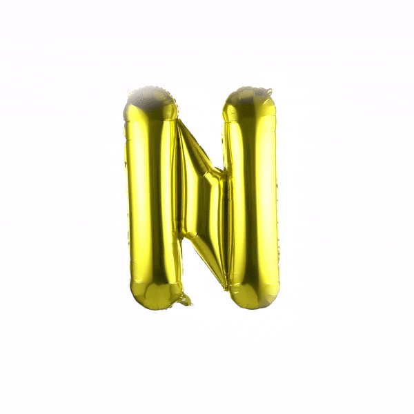 Balloonify Gold Mylar Letter N Balloon - 40" - 1 count box