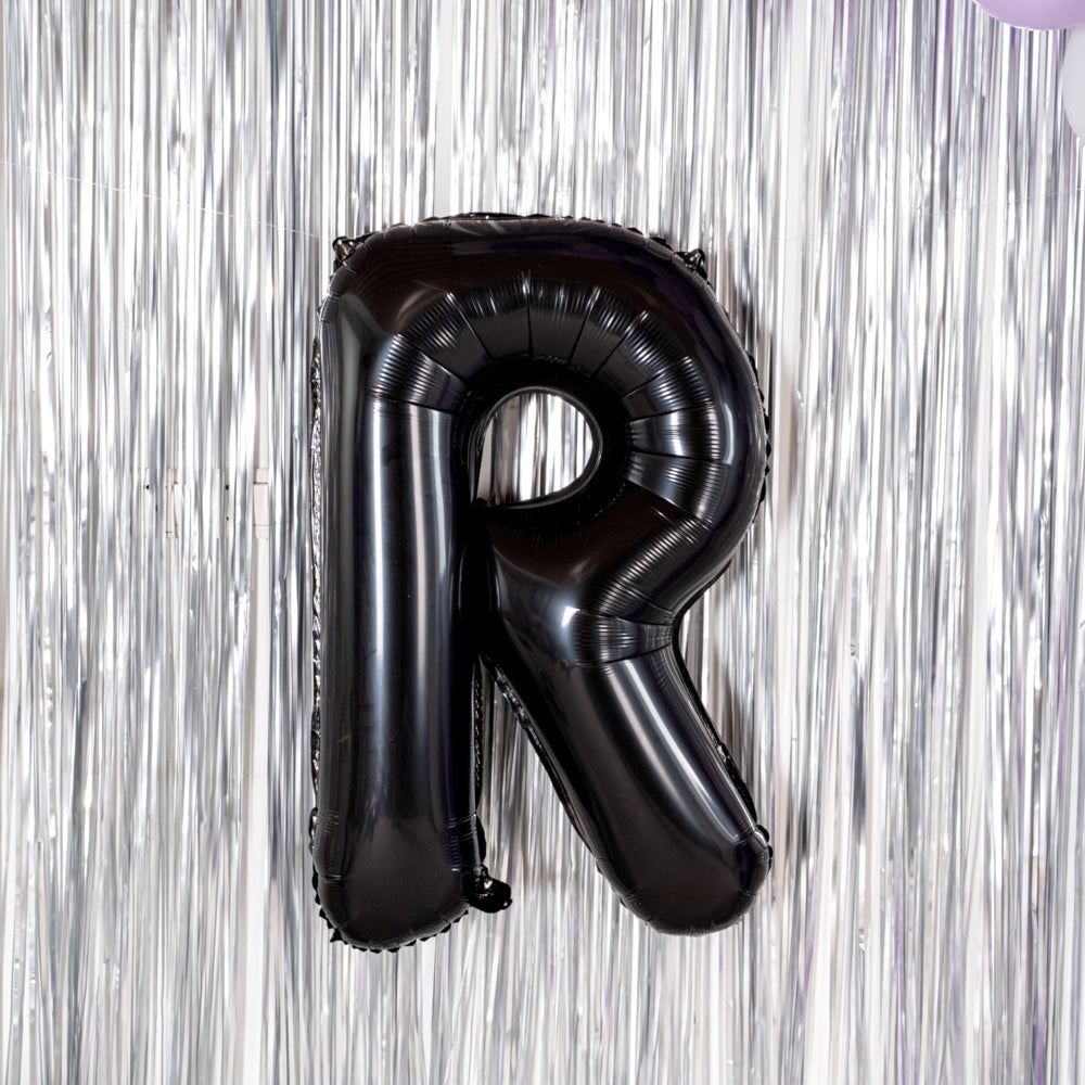 Balloonify Black Mylar Letter R Balloon - 40" - 1 count box