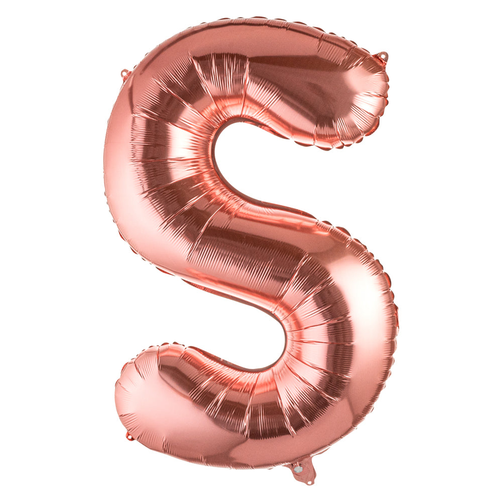 Balloonify Rose Gold Mylar Letter S Balloon - 40" - 1 count box