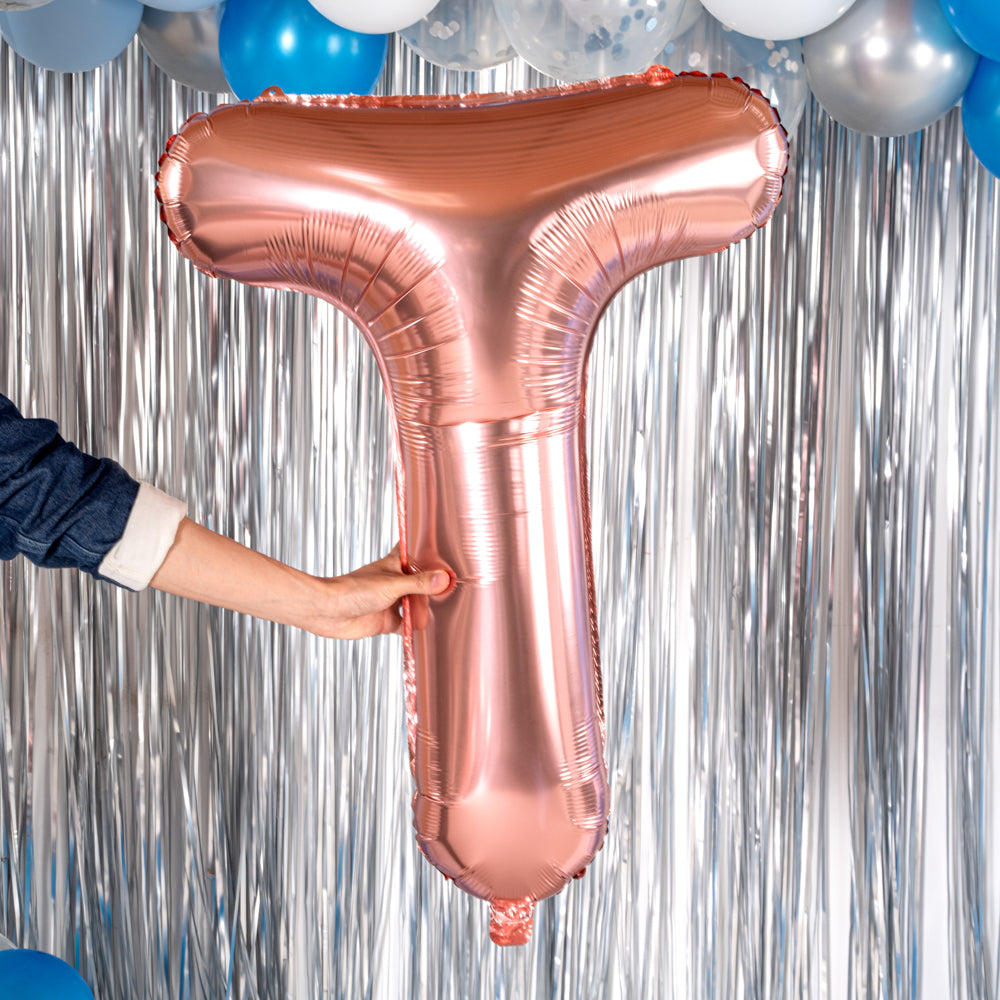 Balloonify Rose Gold Mylar Letter T Balloon - 40" - 1 count box
