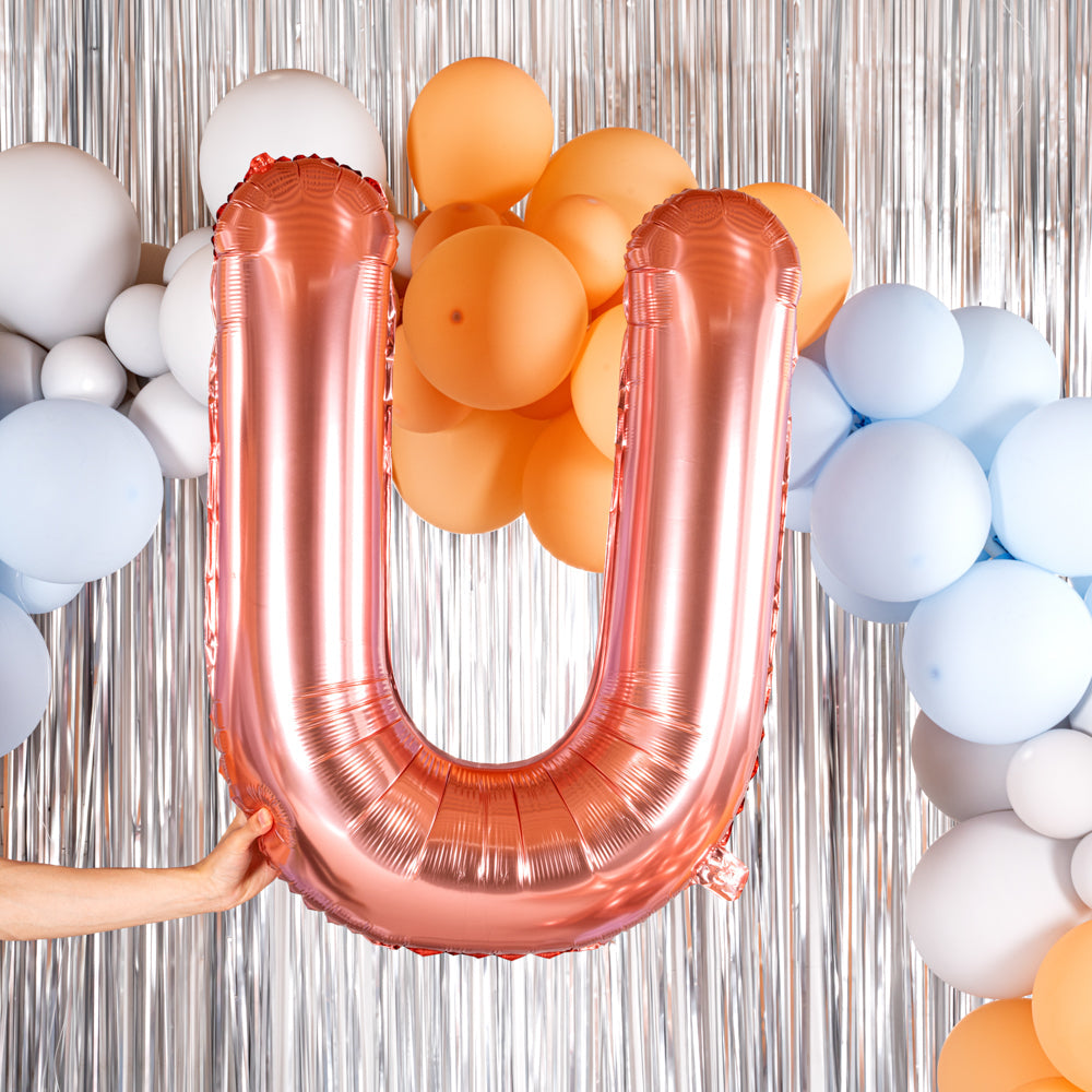 Balloonify Rose Gold Mylar Letter U Balloon - 40" - 1 count box