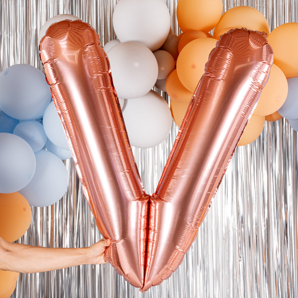 Balloonify Rose Gold Mylar Letter V Balloon - 40" - 1 count box