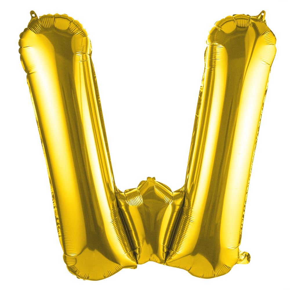 Balloonify Gold Mylar Letter W Balloon - 40" - 1 count box