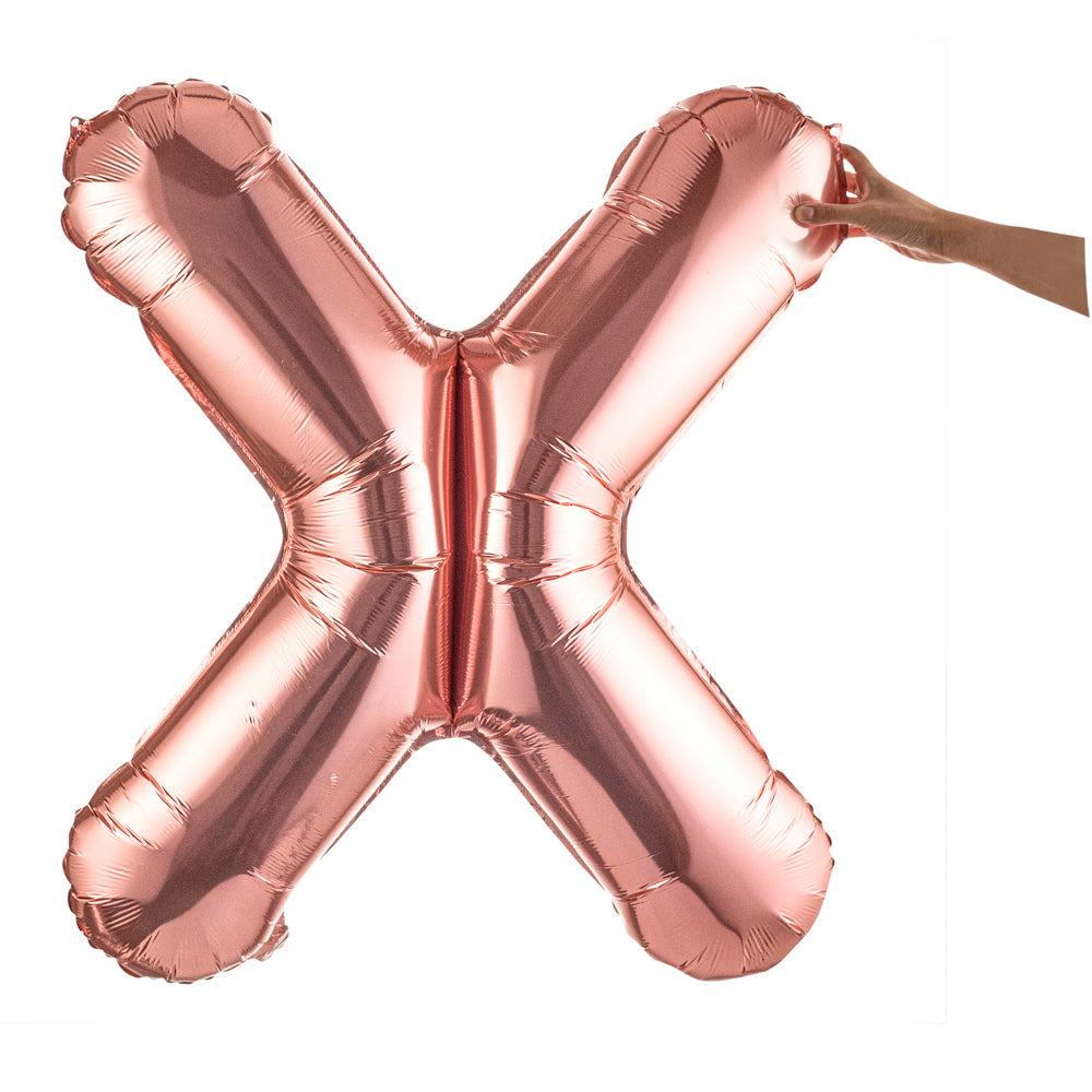 Balloonify Rose Gold Mylar Letter X Balloon - 40" - 1 count box
