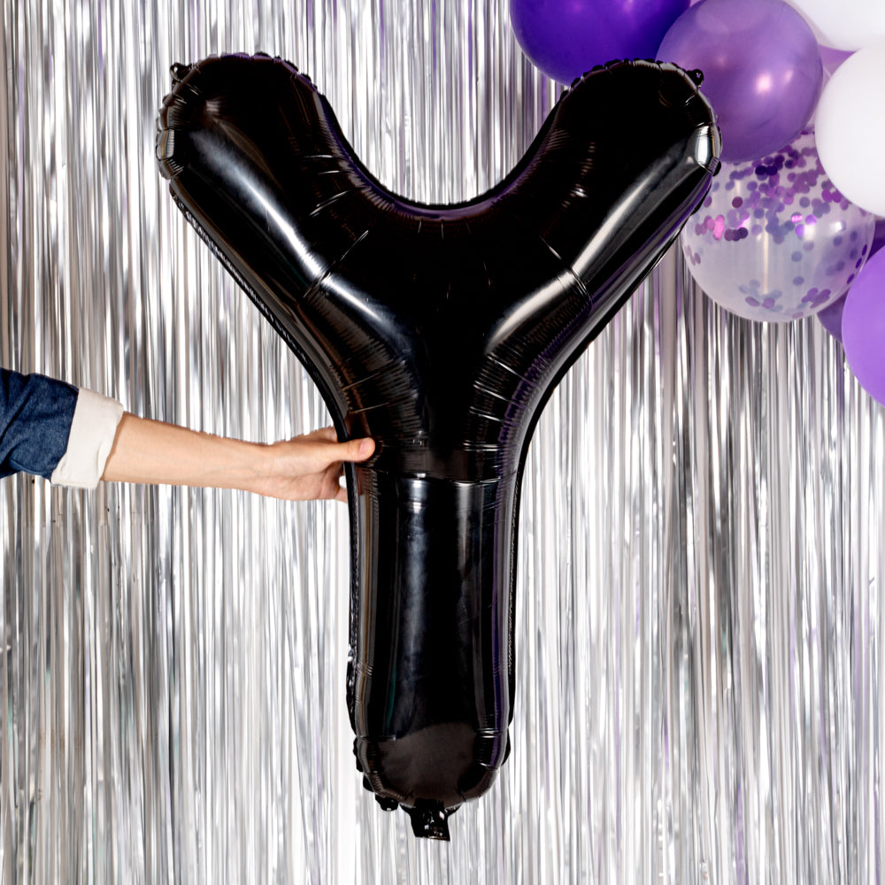 Balloonify Black Mylar Letter Y Balloon - 40" - 1 count box