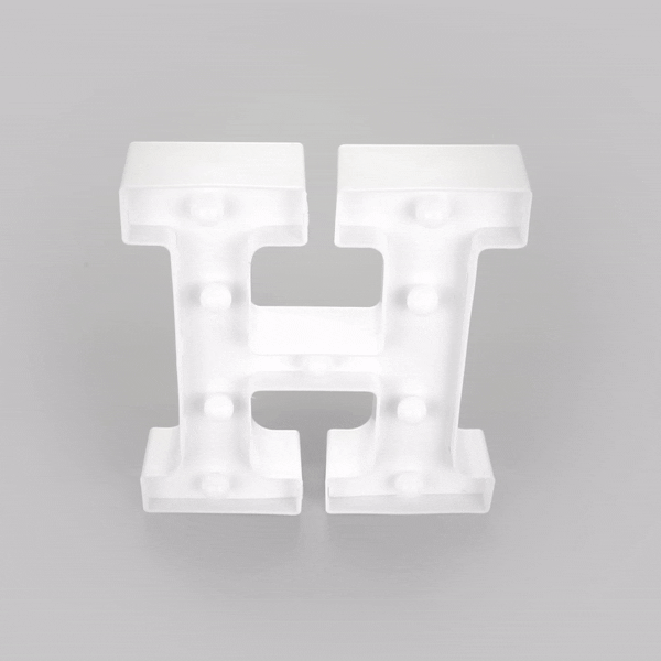 Illumify White LED Marquee Letter H Sign - 8 3/4" - 1 count box