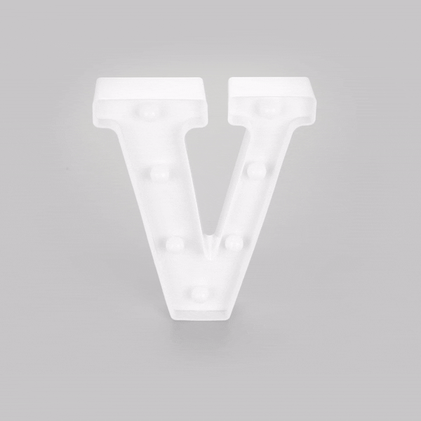 Illumify White LED Marquee Letter V Sign - 8 3/4" - 1 count box