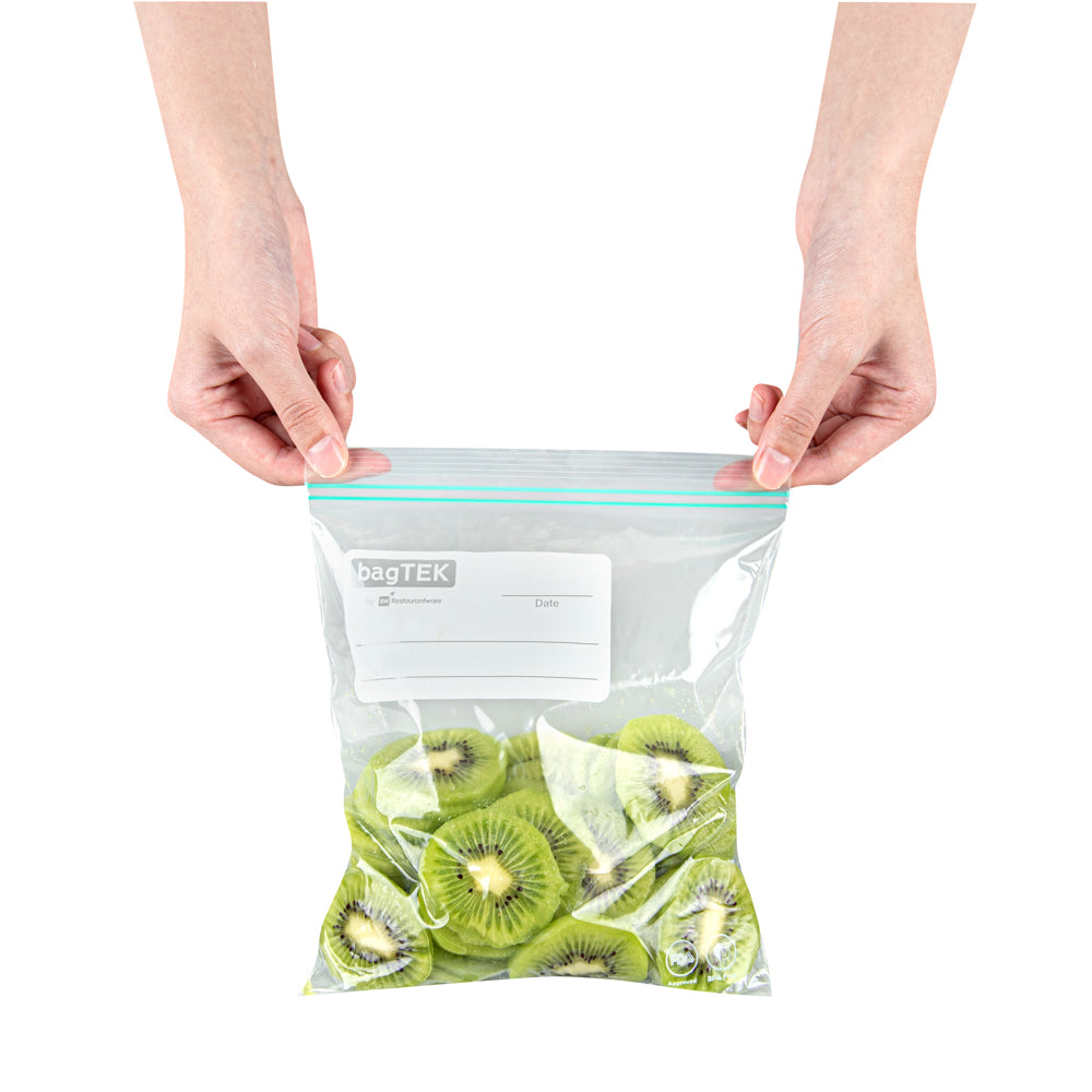 Bag Tek 1 qt Clear Plastic Zip Bag - Double Zipper, Write-On Label, BPA-Free - 7 1/2" x 7" - 1000 count box