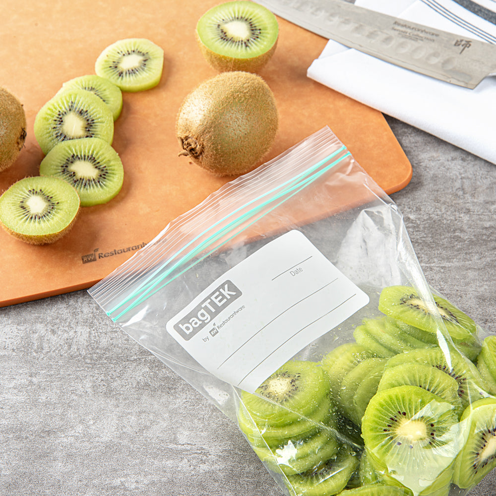 Bag Tek 1 qt Clear Plastic Zip Bag - Double Zipper, Write-On Label, BPA-Free - 7 1/2" x 7" - 1000 count box