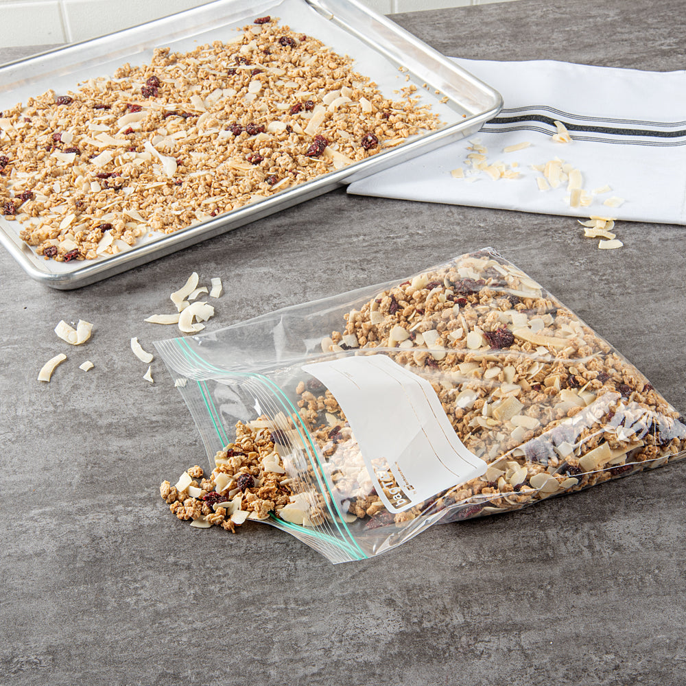 Bag Tek 1 gal Clear Plastic Zip Bag - Double Zipper, Write-On Label, BPA-Free - 10 3/4" x 10 1/2" - 25 count box