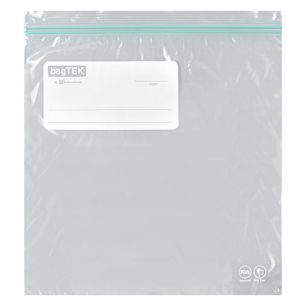 Bag Tek 1 gal Clear Plastic Zip Bag - Double Zipper, Write-On Label, BPA-Free - 10 3/4" x 10 1/2" - 1000 count box
