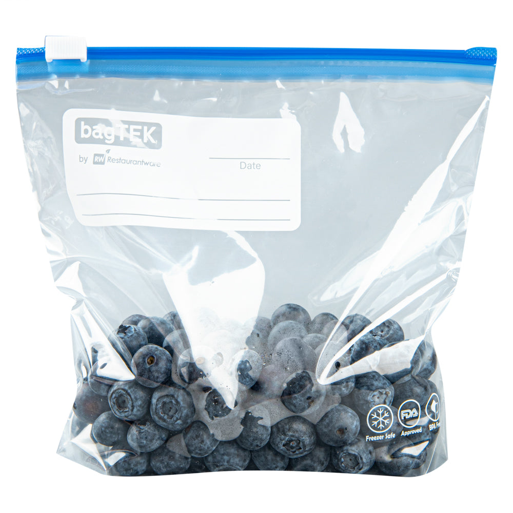 Bag Tek Pint Size Clear Plastic Slider Freezer Bag - Expandable Bottom, Write-On Label, BPA-Free - 6 1/2" x 1 1/4" x 6" - 25 count box