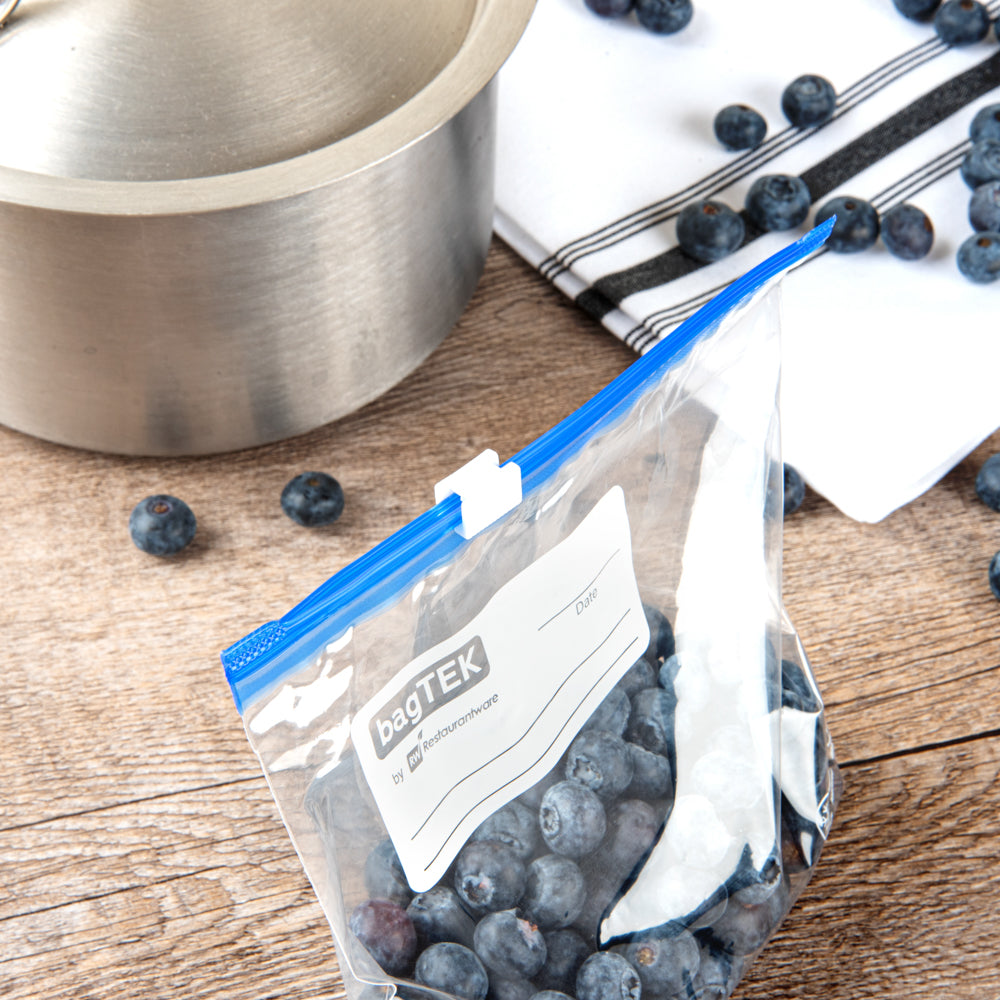 Bag Tek Pint Size Clear Plastic Slider Freezer Bag - Expandable Bottom, Write-On Label, BPA-Free - 6 1/2" x 1 1/4" x 6" - 25 count box