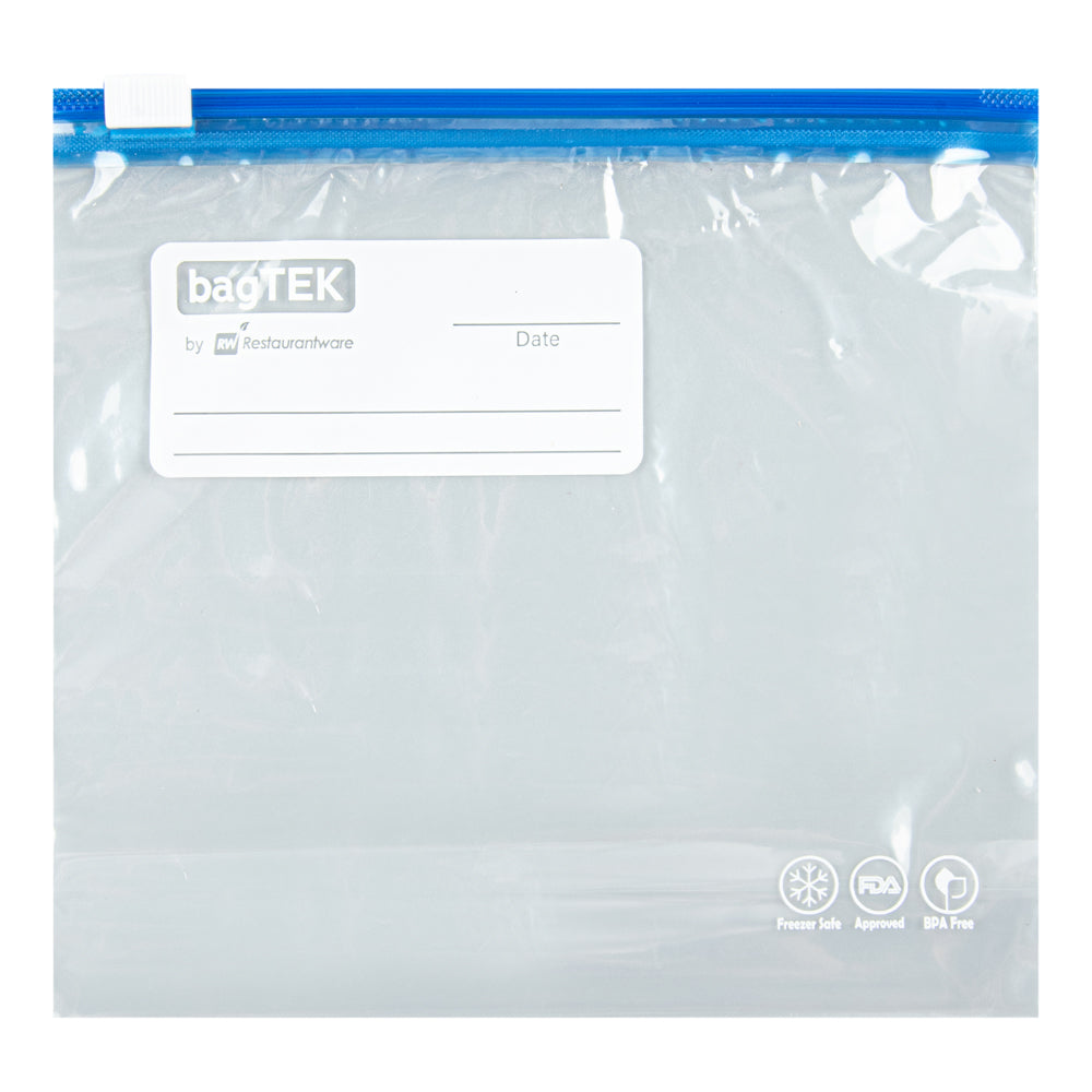 Bag Tek Pint Size Clear Plastic Slider Freezer Bag - Expandable Bottom, Write-On Label, BPA-Free - 6 1/2" x 1 1/4" x 6" - 1000 count box