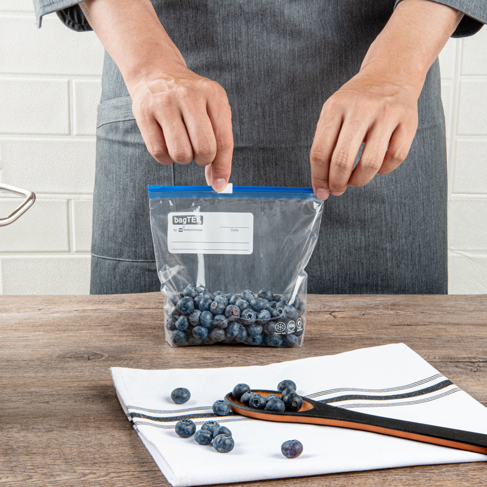 Bag Tek Pint Size Clear Plastic Slider Freezer Bag - Expandable Bottom, Write-On Label, BPA-Free - 6 1/2" x 1 1/4" x 6" - 1000 count box
