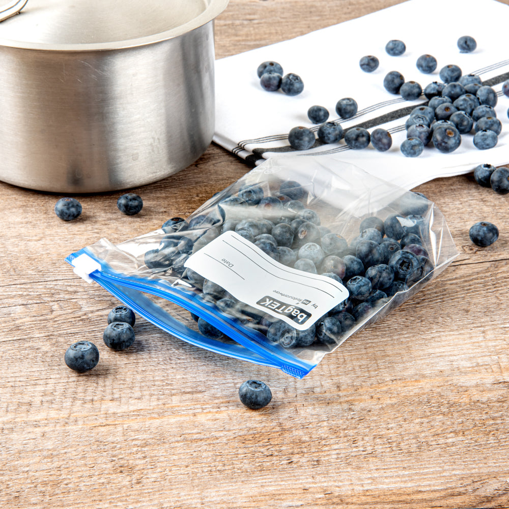 Bag Tek Pint Size Clear Plastic Slider Freezer Bag - Expandable Bottom, Write-On Label, BPA-Free - 6 1/2" x 1 1/4" x 6" - 1000 count box