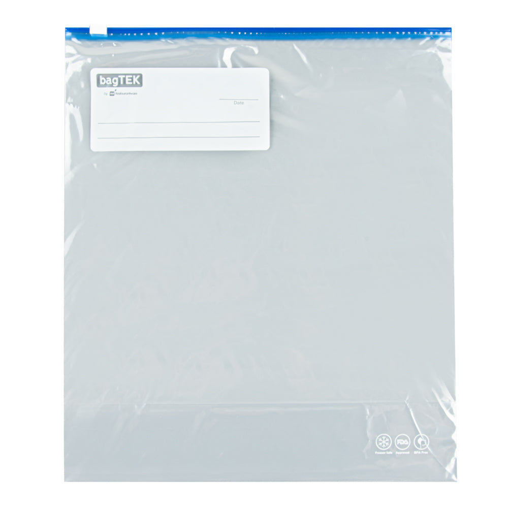 Bag Tek 2 gal Clear Plastic Slider Freezer Bag - Expandable Bottom, Write-On Label, BPA-Free - 13" x 5" x 15" - 1000 count box