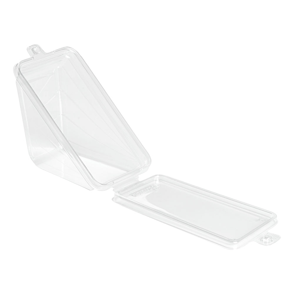 Tamper Tek Triangle Clear Plastic Sandwich Container - with Lid, Tamper-Evident - 7 1/4" x 4" x 3 1/2" - 100 count box