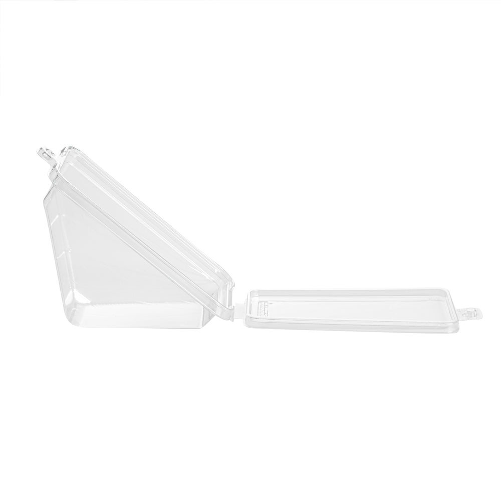 Tamper Tek Triangle Clear Plastic Sandwich Container - with Lid, Tamper-Evident - 7 1/4" x 4" x 3 1/2" - 100 count box