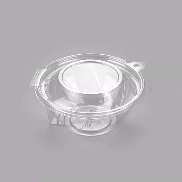 Tamper Tek 24 oz Round Clear Plastic Bowl - with Lid, Tamper-Evident - 6 3/4" x 6 1/2" x 2 3/4" - 100 count box