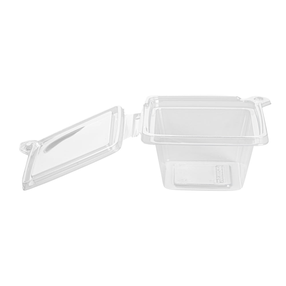 Tamper Tek 12 oz Square Clear Plastic Salad Bowl - with Lid, Tamper-Evident - 4 3/4" x 4 1/2" x 2 1/4" - 100 count box