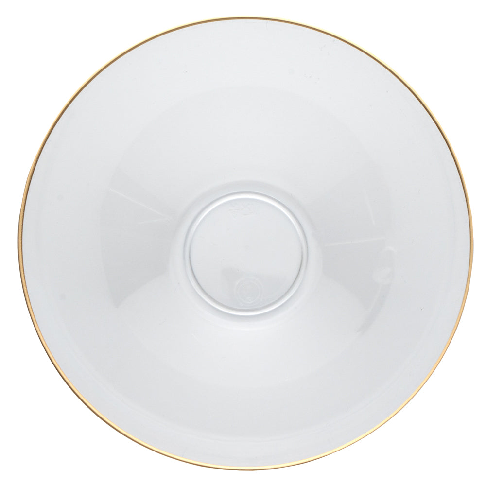 Moderna 6 oz Round Clear Plastic Gold-Rimmed Bowl - 4 3/4" x 4 3/4" x 1 3/4" - 100 count box