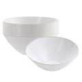 Moderna 6 oz Round White Plastic Gold-Rimmed Bowl - 4 3/4" x 4 3/4" x 1 3/4" - 20 count box
