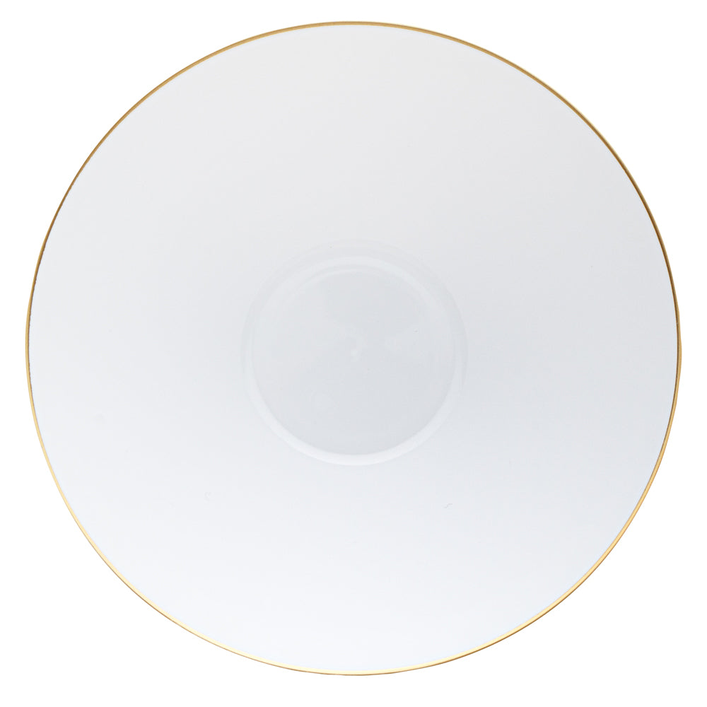 Moderna 6 oz Round White Plastic Gold-Rimmed Bowl - 4 3/4" x 4 3/4" x 1 3/4" - 100 count box