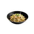 Moderna 16 oz Round Black Plastic Gold-Rimmed Bowl - 7" x 7" x 2" - 100 count box