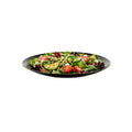 Moderna Round Black Plastic Gold-Rimmed Plate - 7" x 7" x 1/2" - 40 count box
