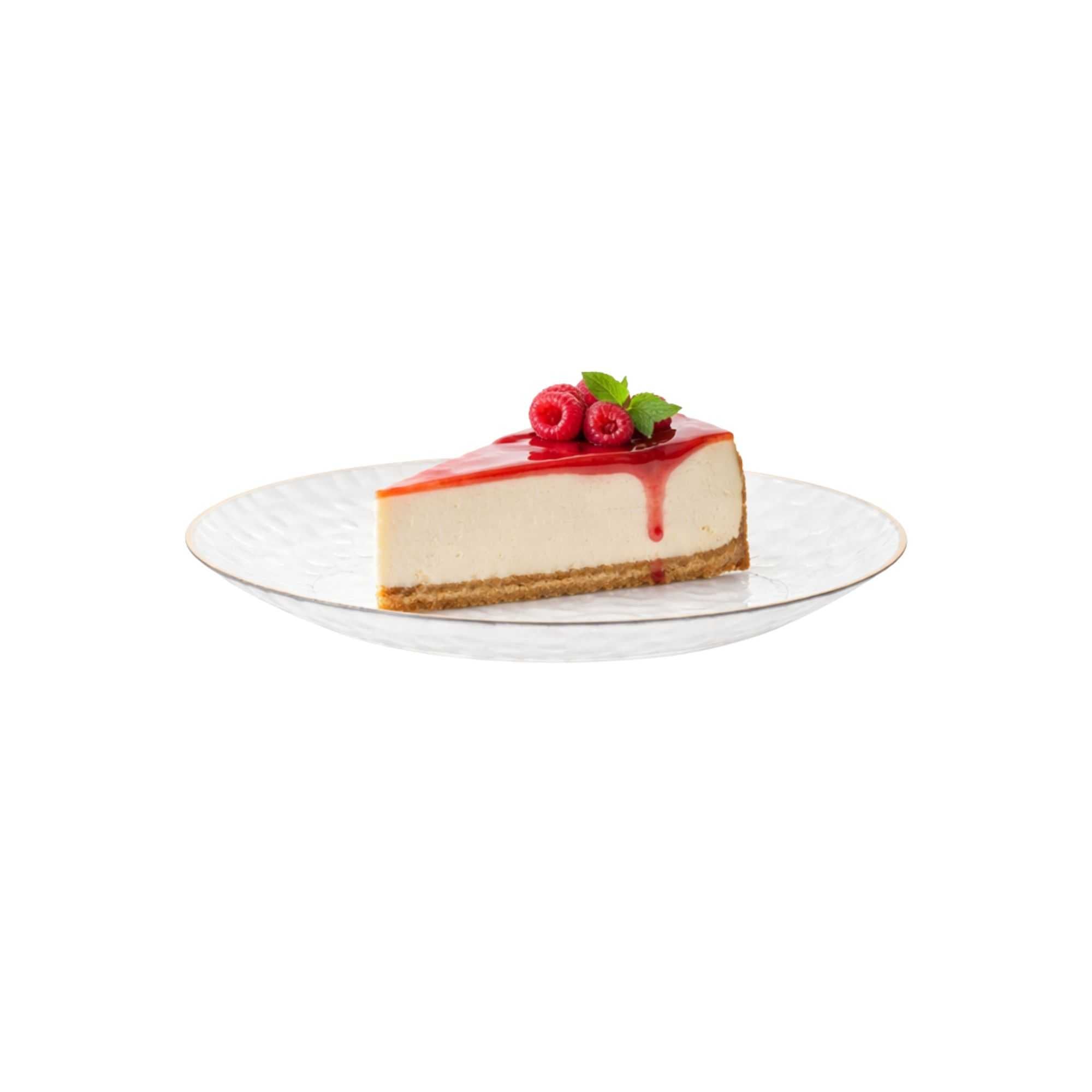 Moderna Round Clear Plastic Gold-Rimmed Plate - Hammered - 7" x 7" x 1/2" - 200 count box