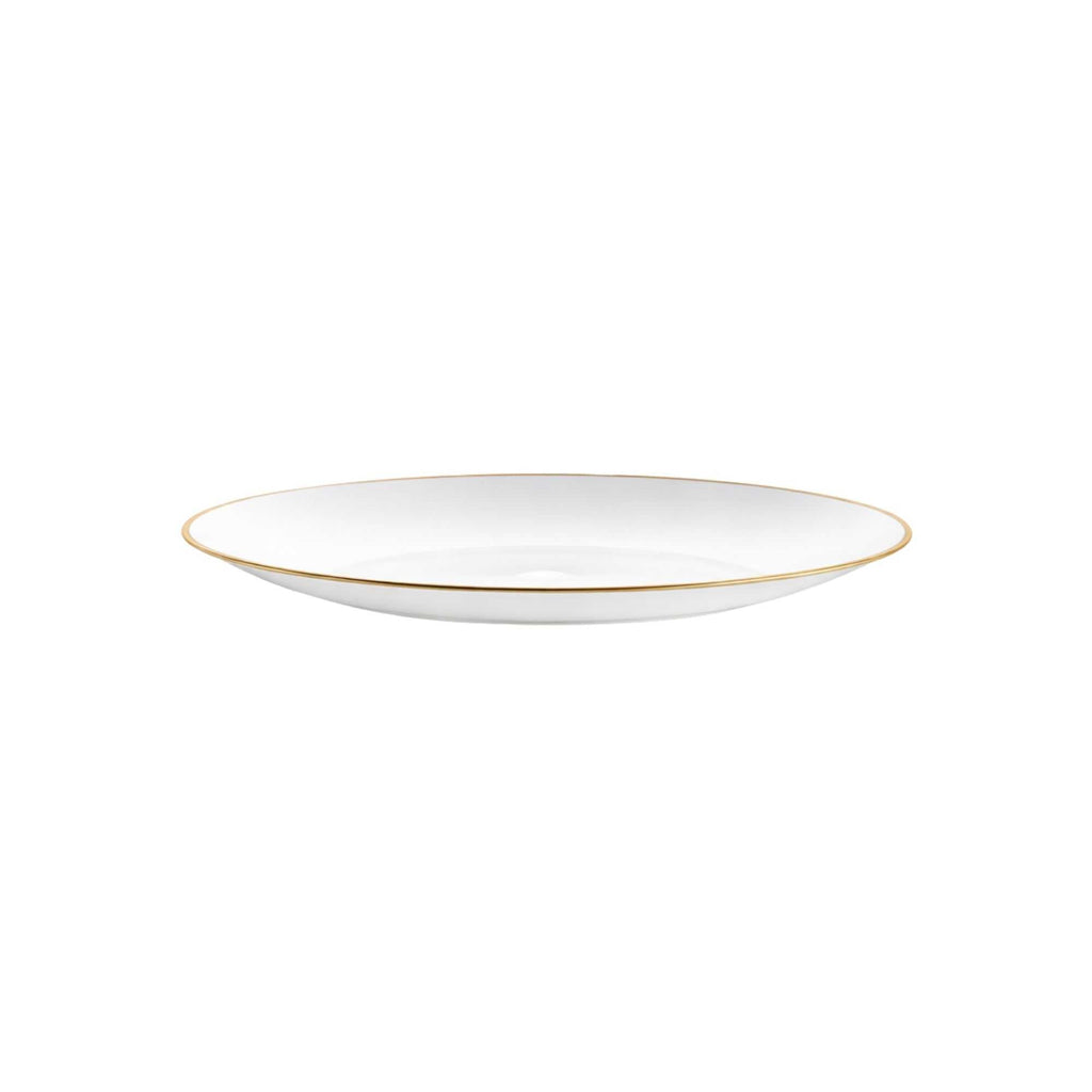 Moderna Round White Plastic Gold-Rimmed Plate - 7" x 7" x 1/2" - 40 count box